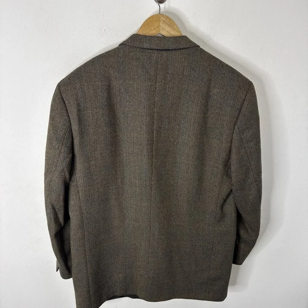 Ermenegildo Zegna Hardy Amies Men‎ 44S Short Brown Sports Coat Blazer Check